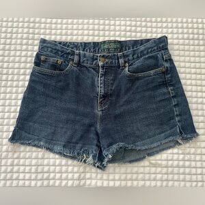 Ralph Lauren Blue Jean Shorts Frayed Hem